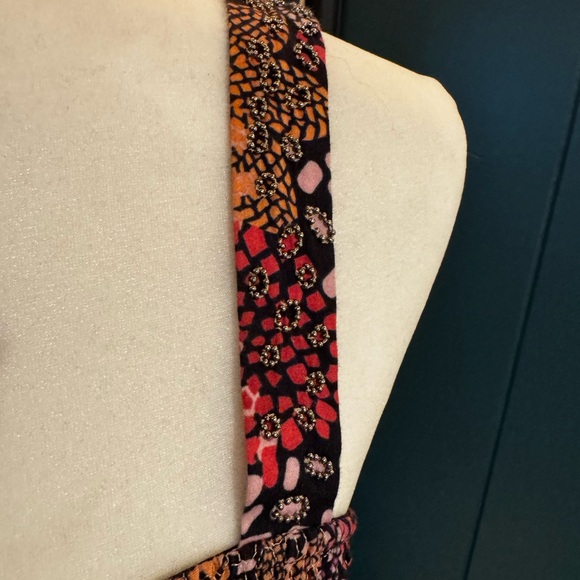 Anthropologie Pink and Orange Patterned Maxi Dress - Picture 3 of 9